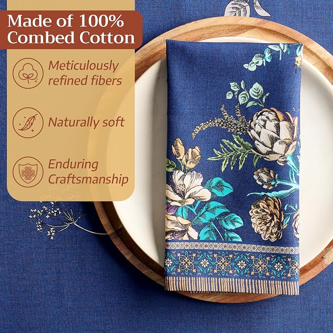 Maison d' Hermine Cloth Napkins Set of 4 100% Combed Cotton (20" x 20") | Everyday Square Napkins Cloth Washable Dinner Party Wedding Restaurant Hotel Kitchen Spring Summer - Artichoke - Image 4