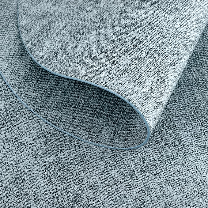 Placemats for Dining Table Set of 4 Non-Slip, Heat Resistant Oval Leather Placemat Double Layer, Waterproof Table Mats Easy to Clean for Kitchen Dining Room Coffee Office Table, Light Blue - Image 5