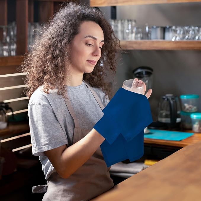 Utopia Home [24 Pack, Royal Blue] Cloth Napkins 17x17 Inches 100% Polyester | Hemmed Edges, Washable and Reusable Ideal for Parties, Weddings and Dinners - Image 6