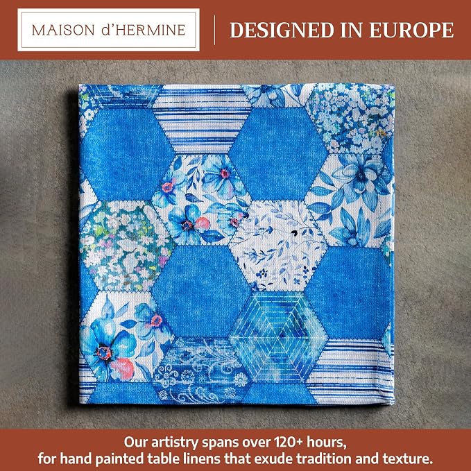 Maison d' Hermine Cloth Napkins Set of 4 Reusable 100% Cotton (20" x 20") | Everyday Square Napkins Cloth Washable Dinner Party Wedding Restaurant Hotel Kitchen Spring Summer - Summer Blues - Image 2