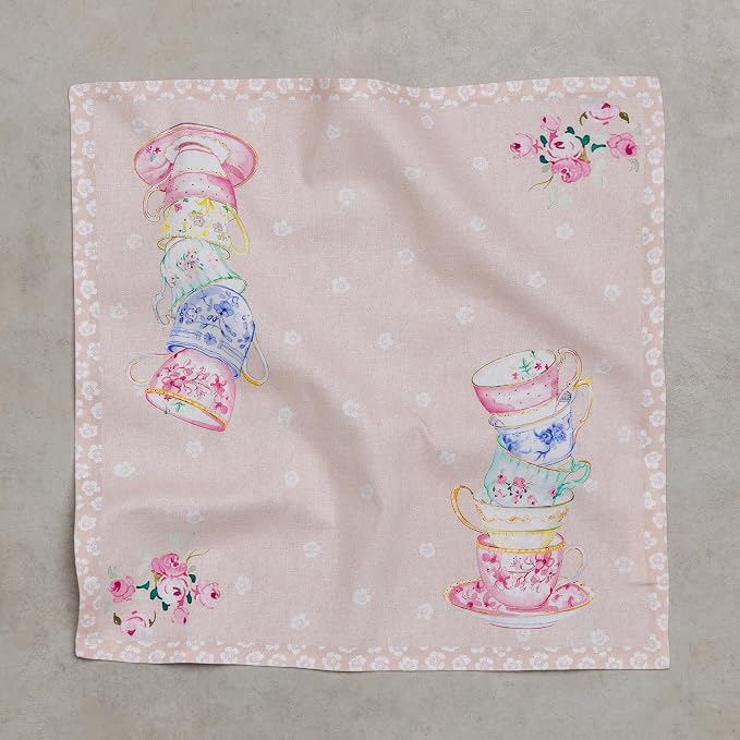 Maison d' Hermine Cloth Napkins Set of 4 Reusable 100% Cotton (18" x 18") | Everyday Square Napkins Cloth Washable Dinner Party Wedding Restaurant Hotel Kitchen Spring Summer - High Tea - Image 8