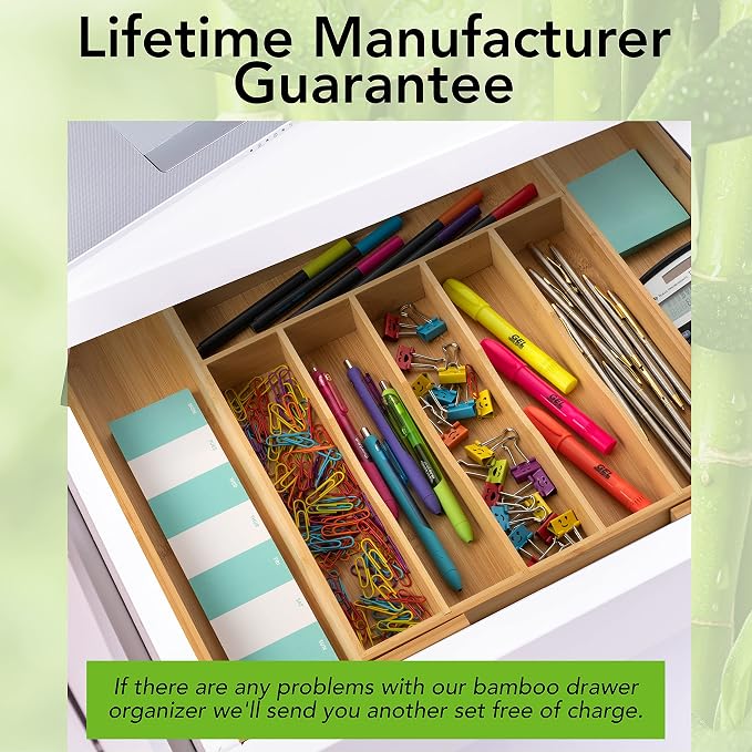 Bamboo Expandable Silverware Holder, Adjustable Cutlery Organizer, Wood Organizers Tray for Flatware, Knives and Utensils - Fits Most Drawers (9 Slots) - Image 7