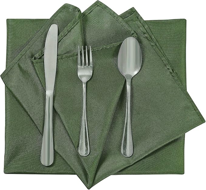 Cloth Napkins 20x20 inch Washable Polyester Dinner Napkins Soft Table Napkins for Wedding Party Dining Banquet(Willow,12PCS) - Image 4