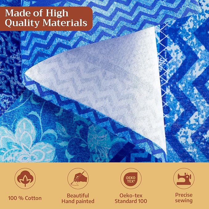 Maison d' Hermine Cloth Napkins Set of 4 Reusable 100% Cotton (20" x 20") | Everyday Square Napkins Cloth Washable Dinner Party Wedding Restaurant Hotel Kitchen Spring Summer - Indigo Love - Image 3