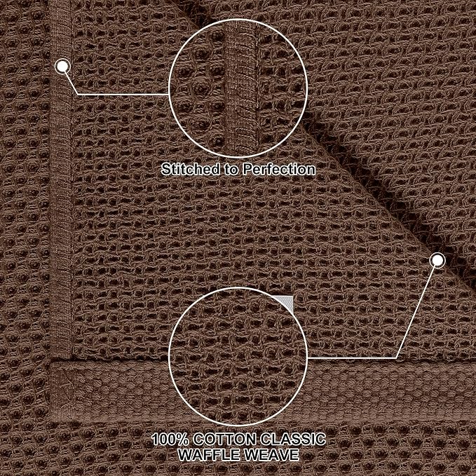 Homaxy 8 Pack 100% Cotton Kitchen Towels and Dishcloths Set, Coffee | 12 x 12 Inches and 13 x 28 Inches Kitchen Towels Set, Ultra Soft Absorbent Dish Cloths for Washing Dishes - Image 2
