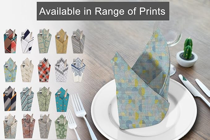 RUVANTI Cloth Napkins Set of 6 Cotton 100%, 18x18 Inches Napkins Cloth Washable, Soft, Absorbent. Cotton Napkins for Parties, Christmas, Thanksgiving, Weddings, Dinner Napkins Cloth - Quarterly - Image 7