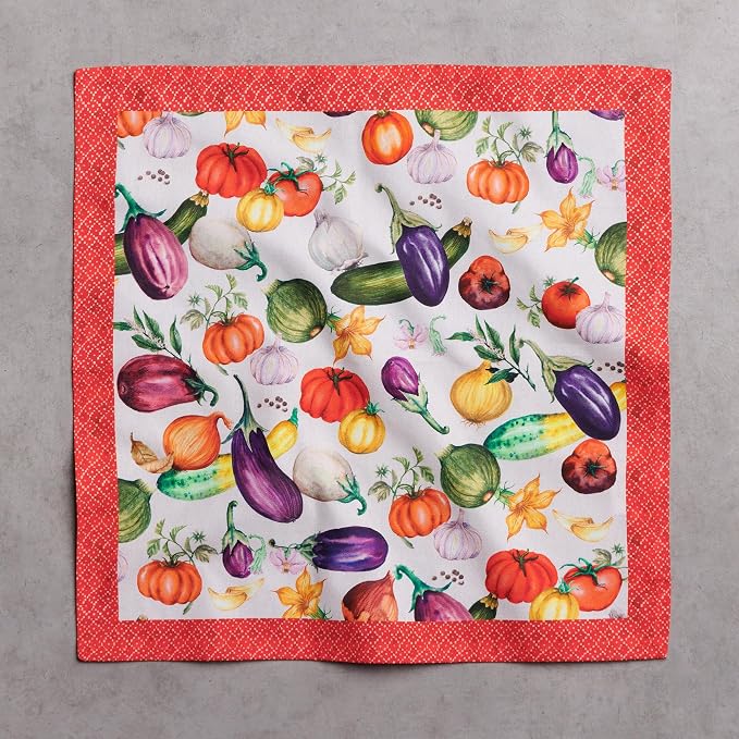 Maison d' Hermine Cloth Napkins Set of 4 Reusable 100% Cotton (18" x 18") | Everyday Square Napkins Cloth Washable Dinner Party Wedding Restaurant Hotel Kitchen Spring Summer - Ratatouille - Image 8