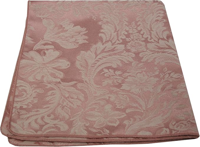 17x17-Inch Damask Cloth Napkins, English Rose, Set of 120 | Bulk Case of 10 Dozen, Miranda Jacquard, Square, 50% Cotton / 50% Polyester Fabric, Woven Damask Pattern, Soft Hand, Pink - Image 2