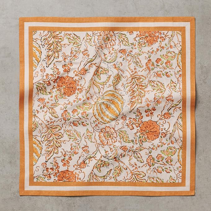 Maison d' Hermine Cloth Napkins Set of 4 Reusable 100% Cotton (20" x 20") | Everyday Square Napkins Cloth Washable Dinner Wedding Restaurant Hotel Kitchen Thanksgiving Christmas - Pumpkin Spice - Image 8