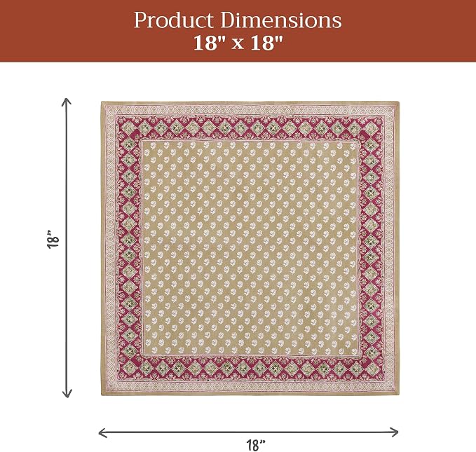 Maison d' Hermine Cloth Napkins Set of 4 Reusable 100% Cotton (18" x 18") | Everyday Square Napkins Cloth Washable Dinner Party Wedding Restaurant Hotel Kitchen Spring Summer - Manosque - Image 7