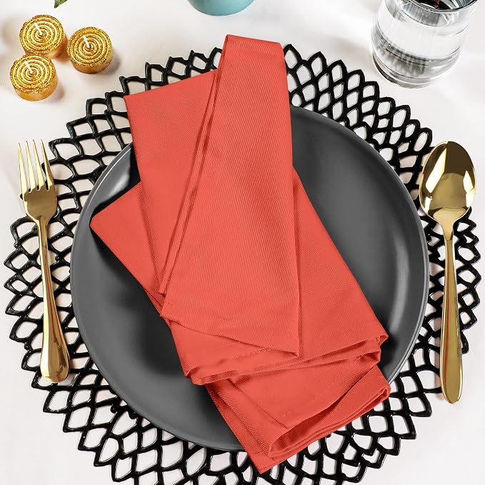 Utopia Kitchen Coral Cloth Napkins [12 Pack, 18x18 Inch] Absorbent Cotton Blend Washable and Reusable for Dinner, Restaurant, Lunch, Wedding and Hotel - Image 8