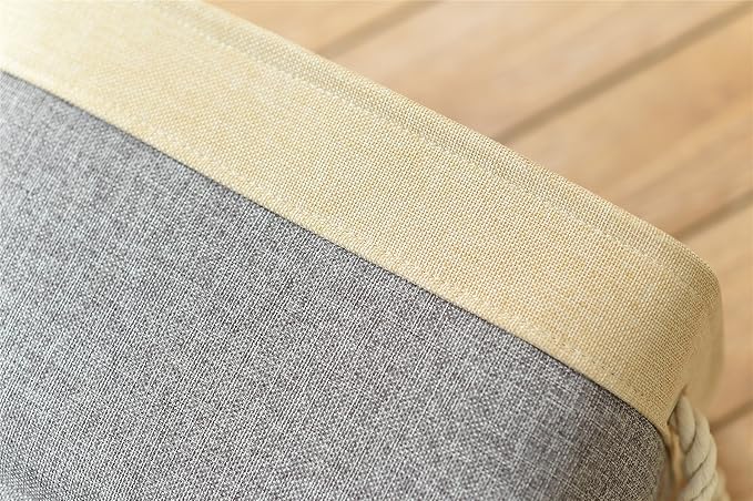 Storage Basket - 15.7L×11.8W×8.3H 1 Pack Large Baskets for Organizing Shelves, Storage Bins for Clothes Book Shelf Home Fabric Storage Cubes (Gold and Grey) - Image 9