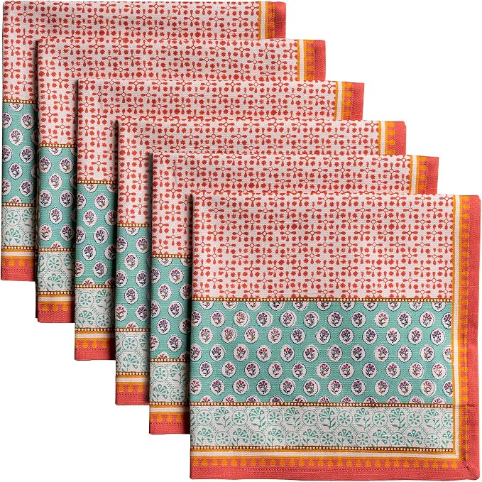 Maison d' Hermine Cloth Napkins Set of 6 Reusable 100% Cotton (20" x 20") | Everyday Square Napkins Cloth Washable Dinner Party Wedding Restaurant Hotel Kitchen Spring Summer - Provence by MaisondHermine