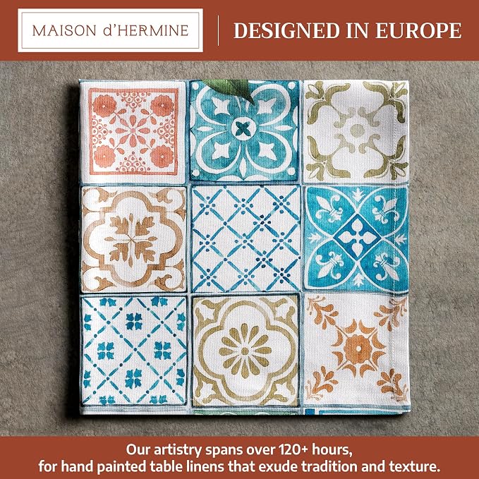 Maison d' Hermine Cloth Napkins Set of 4 Reusable 100% Cotton (20" x 20") | Everyday Square Napkins Cloth Washable Dinner Party Wedding Restaurant Hotel Kitchen Spring Summer - Agrume - Image 2