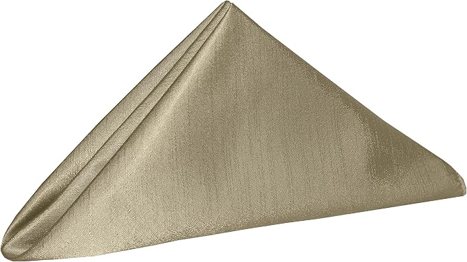 20 x 20-Inch Shantung Satin Cloth Napkins, Cafe, Set of 12 | Bulk Case of 1 Dozen, Dinner Napkins, Square, 100% Polyester Fabric, Reversible, Faux Dupioni Silk Reverse Side, Serged Edges - Image 2