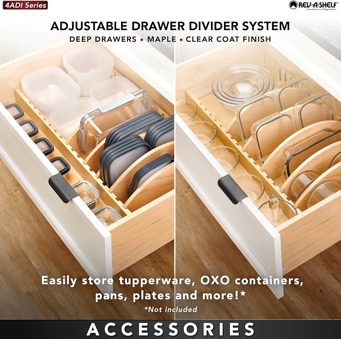 REV-A-Shelf Adjustable Deep Drawer Insert for 30" - 36" Base Cabinet Drawer - Image 11