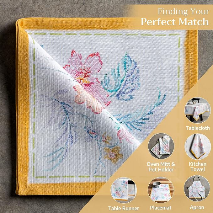 Maison d' Hermine Cloth Napkins Set of 4 Reusable 100% Cotton (20" x 20") | Everyday Square Napkins Cloth Washable Dinner Party Wedding Restaurant Hotel Kitchen Spring Summer - Paradise Island - Image 5