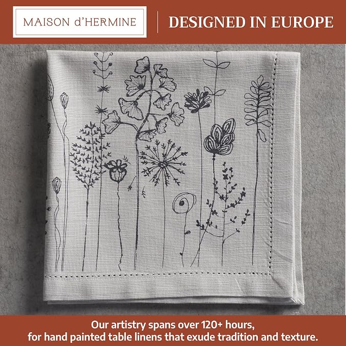 Maison d' Hermine Cloth Napkins Set of 4 Reusable 100% Cotton (20" x 20") | Everyday Square Napkins Cloth Washable Dinner Party Wedding Restaurant Hotel Kitchen Spring Summer - Flore - Image 2