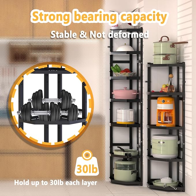 5-Tier Multifunctional Adjustable Pan & Pot Rack for Kitchen, Pan Organizer, Pot Organizer Organization & Storage, Pot Lid Organizer (Corner 5-tier wall mount) - Image 5