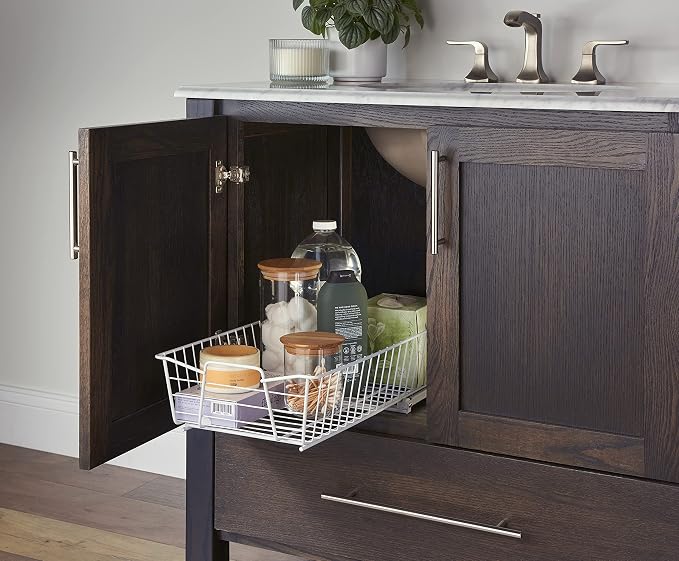 ClosetMaid Pull Out Cabinet Organizer, Heavy Duty, Slide Out Pantry Shelves Drawers for Kitchen, Bathroom, 5.25" H x 11.13" W x 20" D, White - Image 6