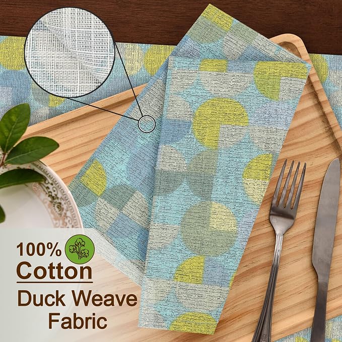 RUVANTI Cloth Napkins Set of 6 Cotton 100%, 18x18 Inches Napkins Cloth Washable, Soft, Absorbent. Cotton Napkins for Parties, Christmas, Thanksgiving, Weddings, Dinner Napkins Cloth - Quarterly - Image 3