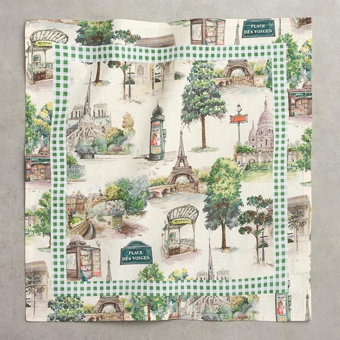 Maison d' Hermine Cloth Napkins Set of 4 Reusable 100% Cotton (18" x 18") | Everyday Square Napkins Cloth Washable Dinner Party Wedding Restaurant Hotel Kitchen Spring Summer - Paris Voyage - Image 8