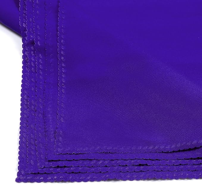 Pack of 12 Polyester Napkins 17 x 17 Inch Square with Scalloped Edge, Plain Washable Reusable Dining Table Cloth Napkin for Wedding Party Banquet Home Restaurant Bistro Decoration - Purple - Image 5
