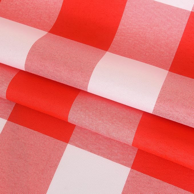 Cupuamon 2 Pack Waterproof Polyester Fabic Rectangle Checkered Tablecloth，60x84 Outdoor Table Cloth，Oil Stain Prevention Table Cloth for Pinics and Parties（Red and White） - Image 6