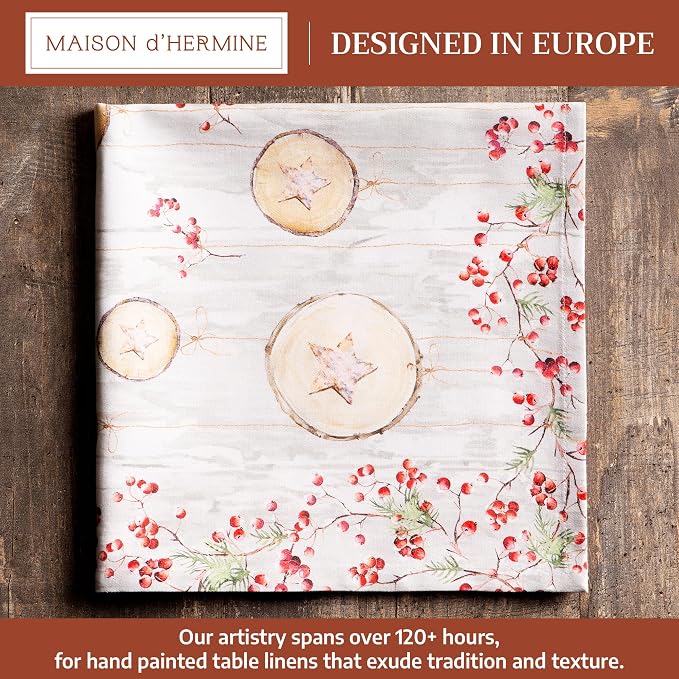 Maison d' Hermine Cloth Napkins Set of 4 Reusable 100% Cotton (20" x 20") | Everyday Square Napkins Cloth Washable Dinner Wedding Restaurant Hotel Kitchen Thanksgiving Christmas - Mountain Life - Image 2