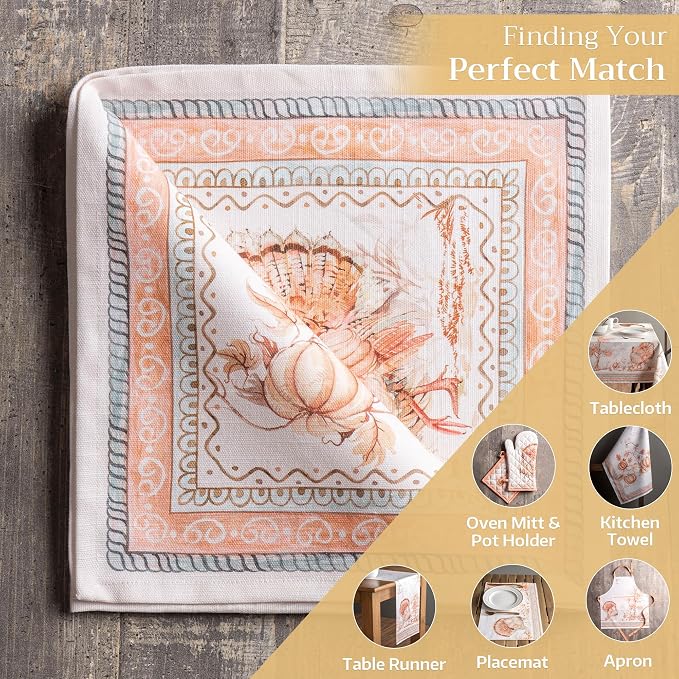 Maison d' Hermine Cloth Napkins Set of 4 Reusable 100% Cotton (20" x 20") | Everyday Square Napkins Cloth Washable Dinner Wedding Restaurant Hotel Kitchen Thanksgiving Christmas - Giving Thanks - Image 5
