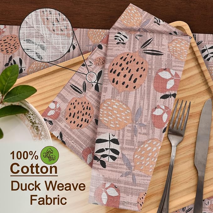 RUVANTI Cloth Napkins Set of 6 Cotton 100%, 18x18 Inches Napkins Cloth Washable, Soft, Absorbent. Cotton Napkins for Parties, Christmas, Thanksgiving, Weddings, Dinner Napkins Cloth - Dusty Palette - Image 3