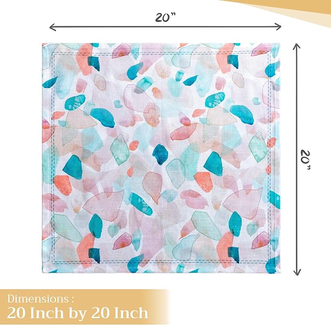 Maison d' Hermine Cloth Napkins Set of 4 Reusable 100% Cotton (20" x 20") | Everyday Square Napkins Cloth Washable Dinner Party Wedding Restaurant Hotel Kitchen Spring Summer - Summer Picnic - Image 4