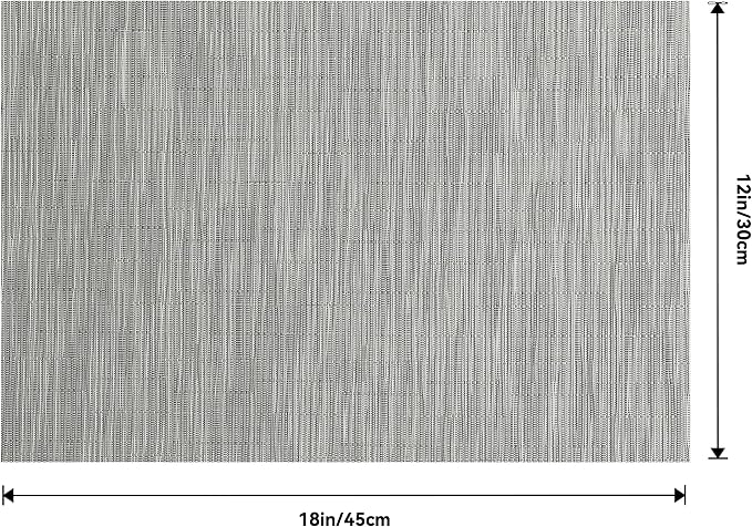 Leetaltree Silver Placemats Set of 6 - Heat Resistant Non-Slip Place mats for Dining Table, Washable Durable PVC Vinyl Woven Table Mats（Silver, 6） - Image 9