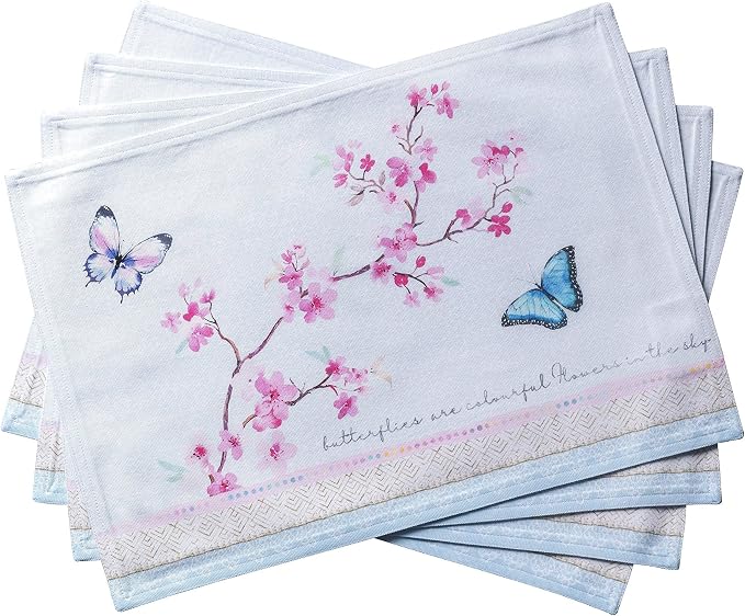 Maison d' Hermine Blossom in Spring Bundle Set 100% Cotton Set of 4 Napkins (20 Inch by 20 Inch) and Set of 4 Place Mats (13 Inch by 19 Inch) - Image 2