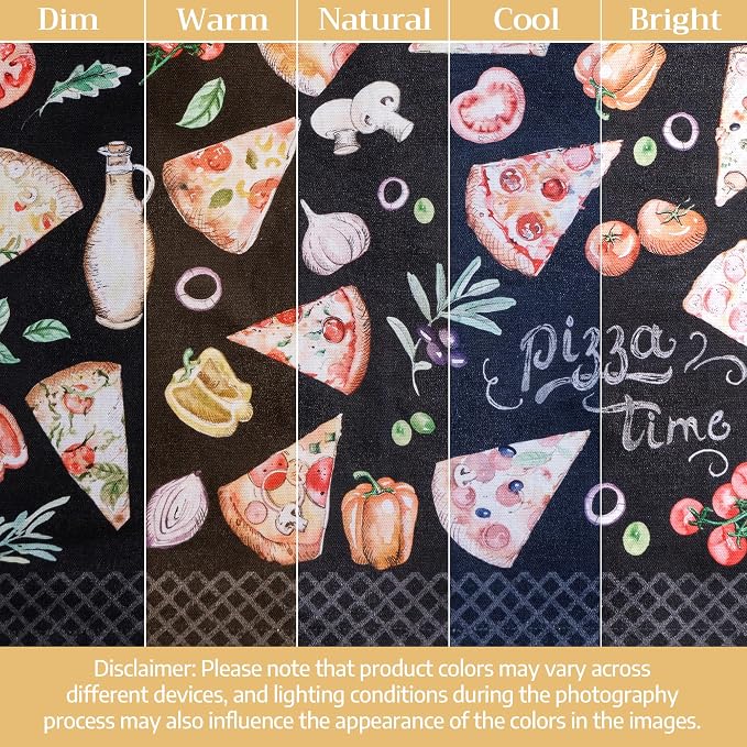 Maison d' Hermine Cloth Napkins Set of 4 Reusable 100% Cotton (18" x 18") | Everyday Square Napkins Cloth Washable Dinner Party Wedding Restaurant Hotel Kitchen Spring Summer - Pizza - Image 6