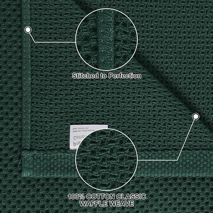 Homaxy 8 Pack 100% Cotton Kitchen Towels and Dishcloths Set, Blackish Green | 12 x 12 Inches and 13 x 28 Inches Kitchen Towels Set, Ultra Soft Absorbent Dish Cloths for Washing Dishes - Image 2
