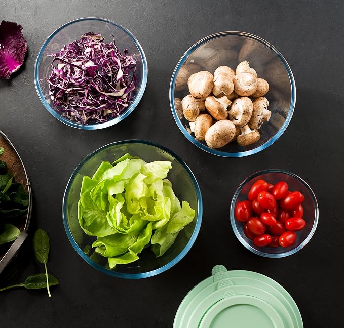 Concept Mixing Bowls with Lids, Glass Nesting Bowls, Space Saving Food Storage Containers, 6 Piece Set - Image 4