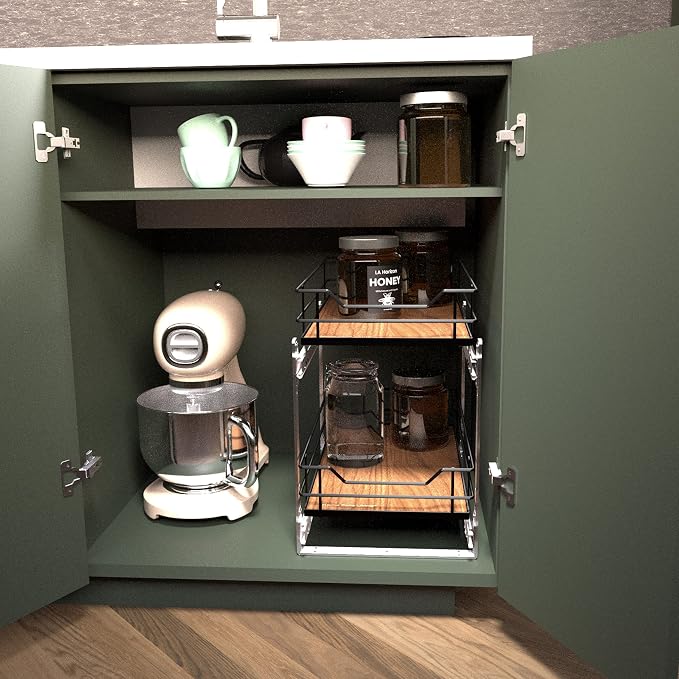 Home Zone Living Pull Out Kitchen Cabinet Organizer - Image 2