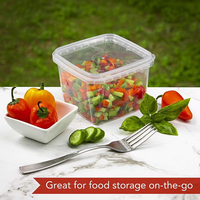40 Pack Square Clear Deli Containers with Lids Disposable BPA Free Square Plastic Food Storage Containers with Lids Airtight for Meal Prep Take Out Kitchen (16 oz) - Image 2