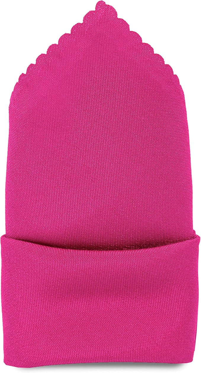 Pack of 100 Polyester Napkins 17 x 17 Inch Square with Scalloped Edge, Plain Washable Reusable Dining Table Cloth Napkin for Wedding Party Banquet Home Restaurant Bistro Decoration - Magenta - Image 3
