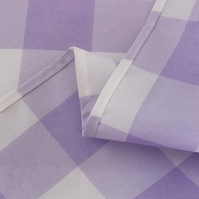 Cupuamon 2 Pack Waterproof Polyester Fabic Rectangle Checkered Tablecloth，60x120 Outdoor Table Cloth，Oil Stain Prevention Table Cloth for Pinics and Parties（Lavender and White） - Image 7