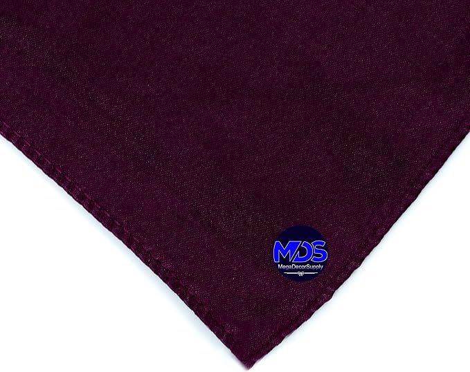 Set of 100 PCS Satin Napkin 12x12 Inch Square, Dinner Table Napkins for Wedding, Bulk Silky Sateen Cloth Napkins for Restaurant Banquet Graduation Birthday Party Decoration - Eggplant - Image 3