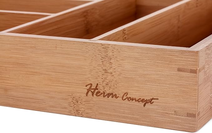 Drawer Organizer Bamboo Cutlery Tray Silverware Organizer/Utensil Holder, Drawer Dividers Organizer for Silverware, Flatware, Knives in Kitchen - Image 6