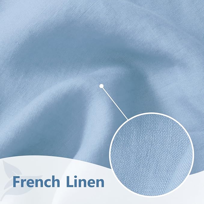 100% Linen Napkins 20x20Inch Set of 4,Cloth Napkins Dinner Napkins,Stone Washed Natural French Flax Napkins for Weddings,Decorative Easter,Mother's Day(Bule Bell) - Image 4