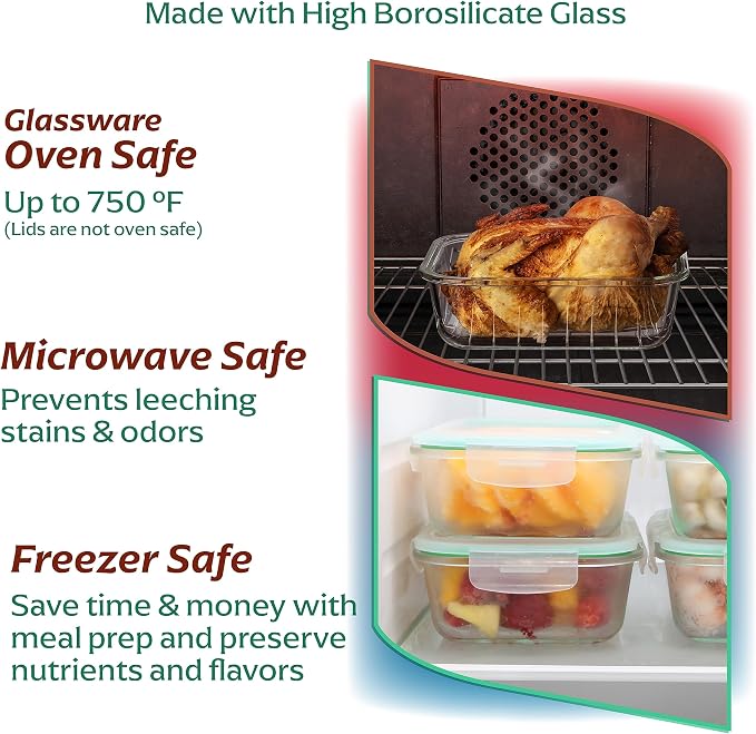 Premium Glass Food Storage Meal Prep Container Combo (13 containers) - Image 3