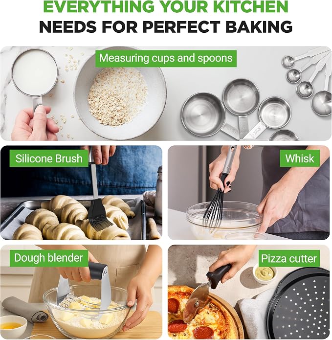 NutriChef 42-Piece Nonstick Bakeware Set | Carbon Steel Baking Pans Set with Oven Mitts, Muffin Trays, Cookie Sheets, Loaf Pan, & Accessories for Cakes, Pizza & Bread. - Image 7