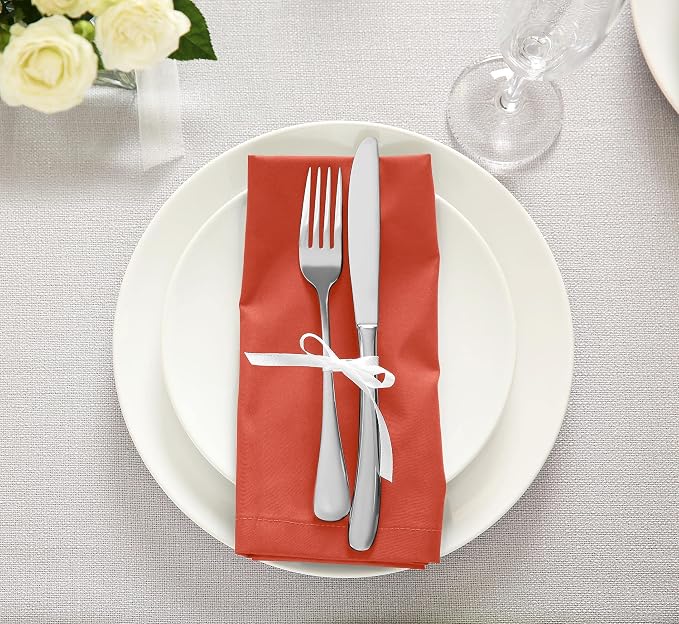 Utopia Kitchen Coral Cloth Napkins [12 Pack, 18x18 Inch] Absorbent Cotton Blend Washable and Reusable for Dinner, Restaurant, Lunch, Wedding and Hotel - Image 6