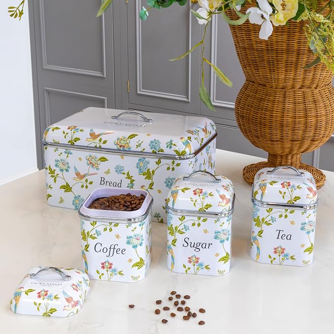 Laura Ashley Elveden White Large Bread Box for Kitchen Countertop,Breadbox | Durable Bread Storage Container, Food Grade Metal Bread Bin, Removable Lid, Keep Bread Fresh, Rust Resistant, Easy to Clean - Image 5