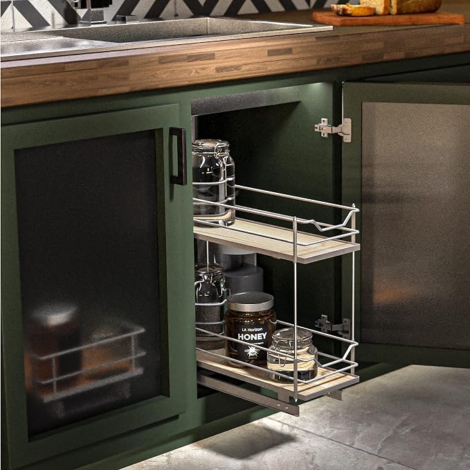 Home Zone Living Pull Out Kitchen Cabinet Organizer - Image 2