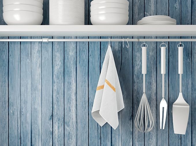 12 PC New Cotton Blend White Restaurant Bar Mops Kitchen Towels (1 Dozen) (12, Gold Stripe) - Image 5